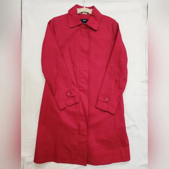 GAP Vintage Y2K Red Trench Coat size SMALL - Picture 8 of 8